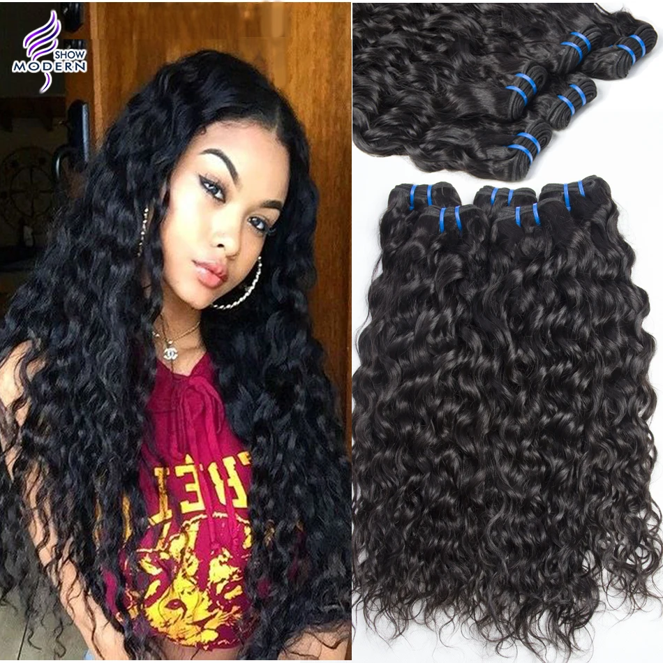 Malaysian Virgin Hair Water Wave 4 Bundles Loose Curly Weave Human