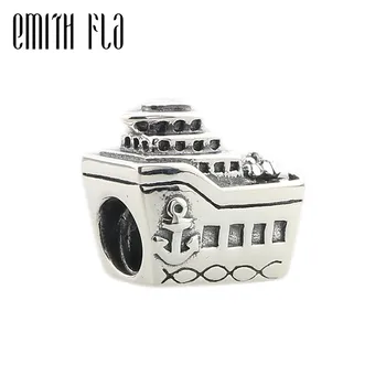 

100% 925 Sterling Silver Cruise Thread Hole Charm Beads Fit Original European Troll Bracelet DIY Beads Jewelry