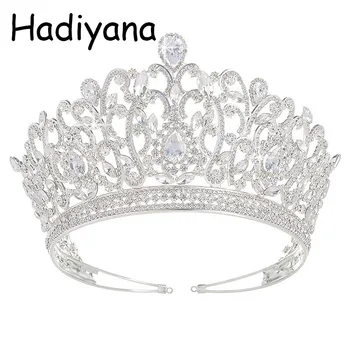 

Hadiyana Wholesale Charming Wedding Bridal Bridesmaid Tiara Crown Headband New Fashion Cubic Zinconia Party Jewelry Crown HG6013