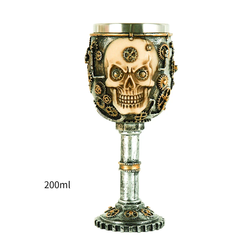 Gear Skull Креативная 3D чаша для коктейля, бокал для вина из нержавеющей стали, внутренняя Игра престолов, дракон, бар, вечерние чашки для украшения дома, пивная кружка - Цвет: Gear Skull