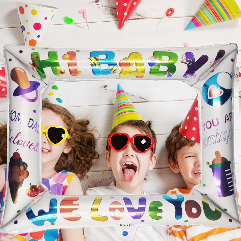 1PC New Style Balloon Aluminum Foil balloons Photo Frame balloons Happy Birthday Family Party decoration baby Shower Kid