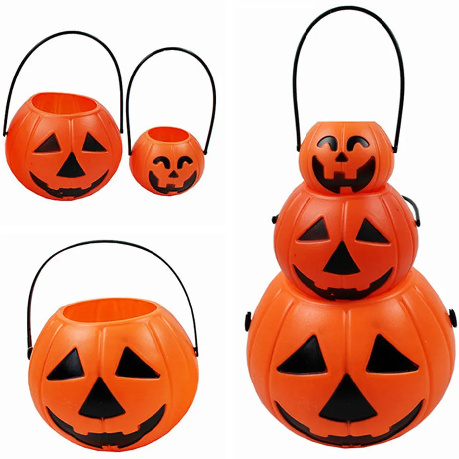 

Plastic orange pumpkin pot Halloween party bar decoration props ,children gift