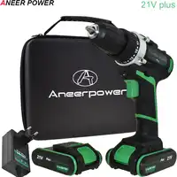 21v Power Tools Double Speed Hand Electric Drill Cordless Drill Battery Drill Electric Screwdriver Mini Drilling 45 N/M Torque