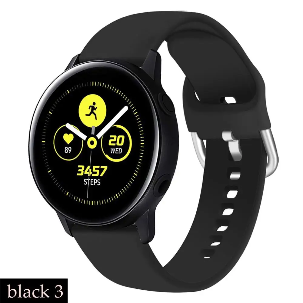 22 мм ремешок для часов samsung galaxy watch 46 мм 42 мм ремешок gear s3 s2 galaxy watch active 2 gear sport amazfit bip ремешок для часов 44 40 - Цвет ремешка: black 3