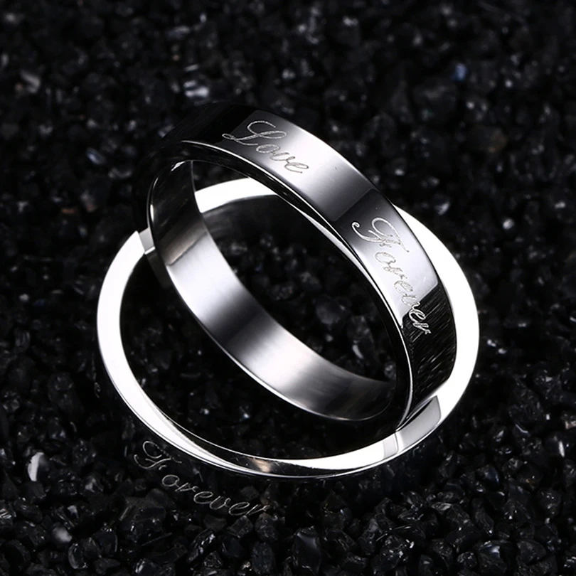 TTVOVO Forever Love свадебное рандомное серебряное кольцо из нержавеющей стали для