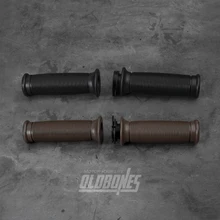 OLDBONES 1 пара Кафе Racer для Ретро Винтаж мотоцикл универсальный 22 мм в полоску резиновая рукоятка ручки рулевые мотоциклов Резиновый рукав два цвета