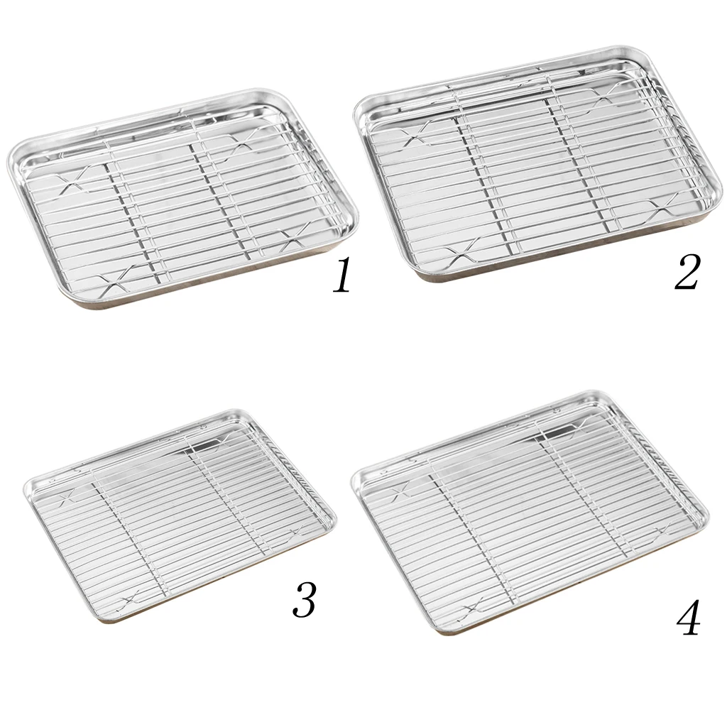 Stainless Steel Baking Tray & Removable Cooling Rack Set