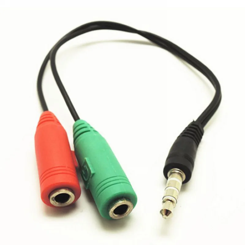 Y Splitter Adapter Cable 3.5mm 1 Male to 2 Female Stereo Audio Y