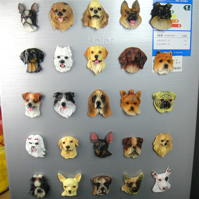 

Estartek Resin Emulation Famous Dogs Bulldog Beagle Pug Rottweiler Refrigerator Magnet for Car Decoration and Fan Holiday Gift