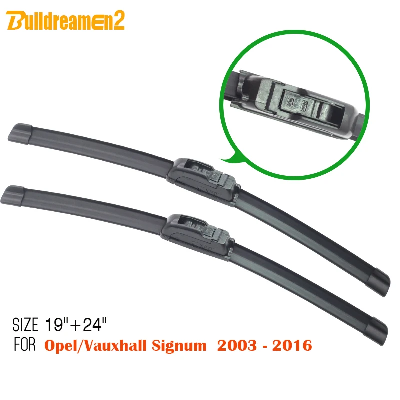 

Buildreamen2 Car Bracketless Window Wiper Blade For Opel Signum 2003-2016 Automotive Soft Rubber Windshield Wiper Blades 2Pcs