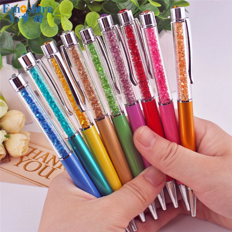 

Good Quality New Promotion Special Crystal Pen Metal Ballpoint Pen Oil Metal Roller Ball Pen for School Office Supplies C062