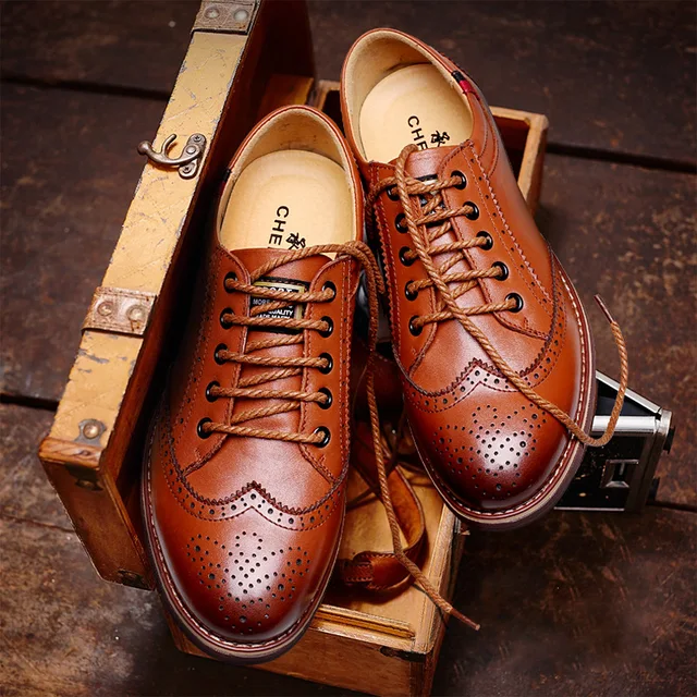 Luxury France Tide brand men Genuine Leather shoes casual breathable