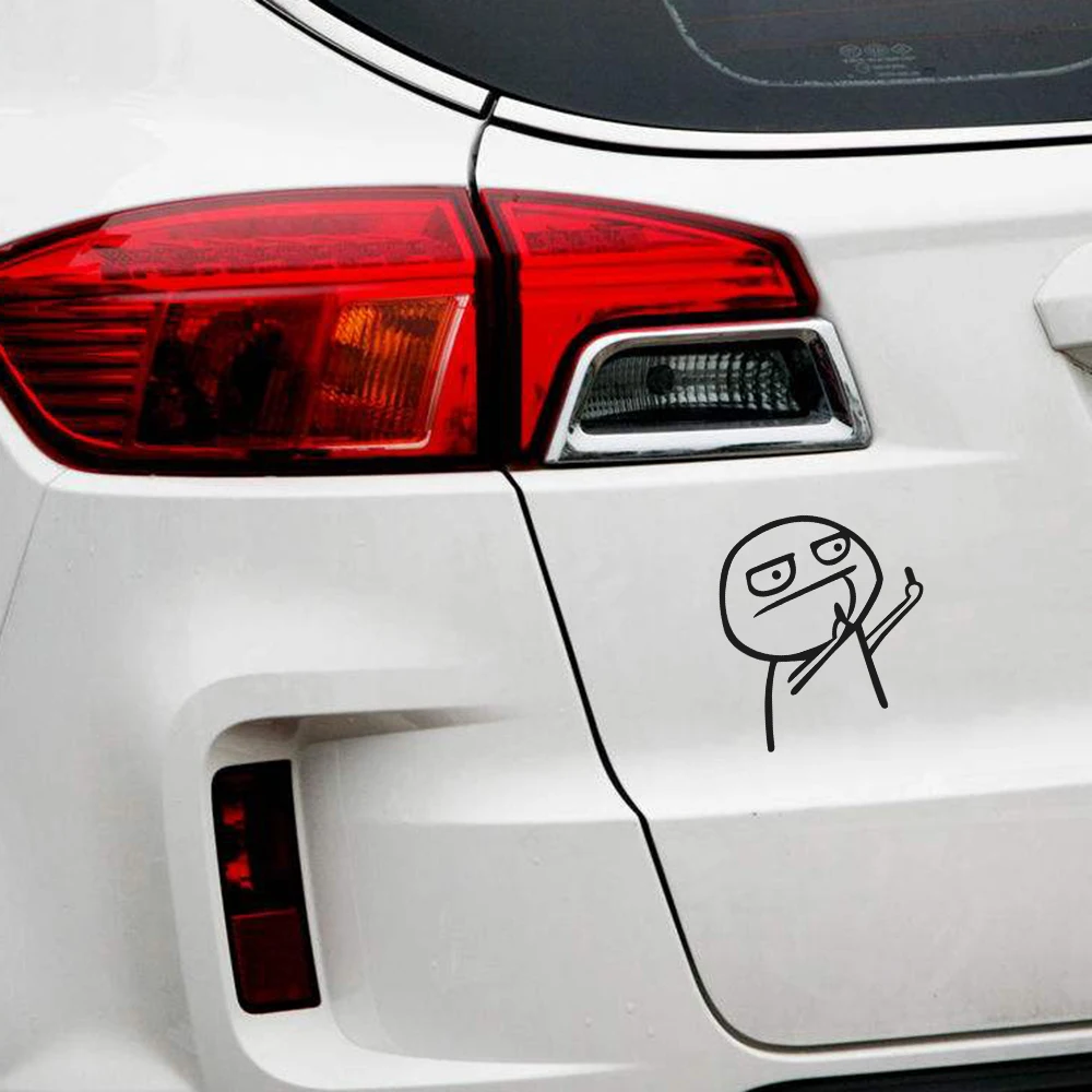 1 Pcs Auto Car Cartoon JDM Funny Middle Finger Reflective Vinyl Car Sticker Motorcycle Decal Styling - Image 5