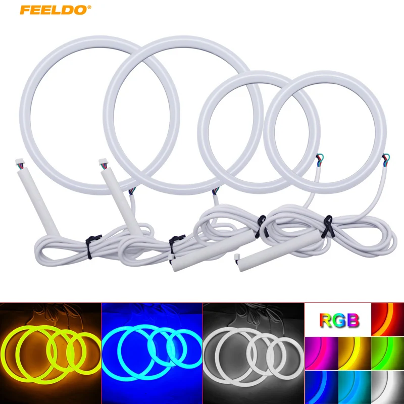

FEELDO 1Set Auto Halo Rings Cotton Lights SMD LED Angel Eyes For Volkswagen Golf 4 DRL 4-Color #AM3773