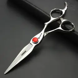 6 дюймов Высокое качество Профессиональные парикмахерские ножницы, Японии салон стрижка плоским сдвига Нержавеющая сталь Бесплатная
