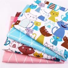 4 шт./партия, 50x40 см, хлопковая саржевая тканевые с принтом в стиле пэтчворк, швейная стеганая одежда для малышей и детская кроватка