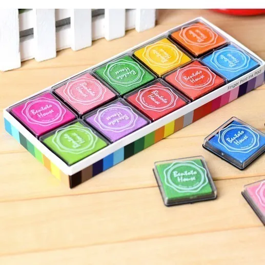 

20 PCS/LOT DIY Cute Ink Pads for Rubber Stamps Fingerprint Ink Pad for Decoration Photo Album Scrapbooking Craft Stamp Inkpad