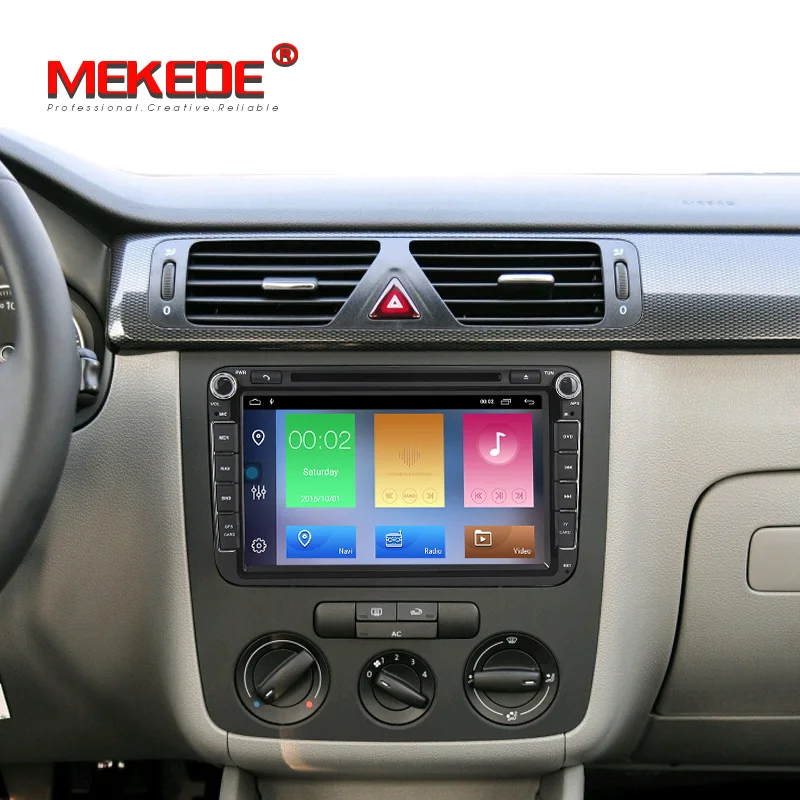 Top Android 9.1 2+32G  Quad Core Car DVD GPS Navigation for Volkswagen  polo golf passat tiguan skoda yeti superb rapid for skoda 4