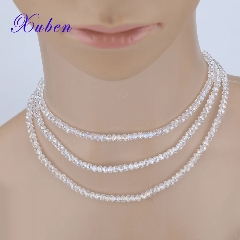 New Fashion Women black 1m elasticity choker Necklace Set or bracelet dual use can stretch long crystal beads Chain photo