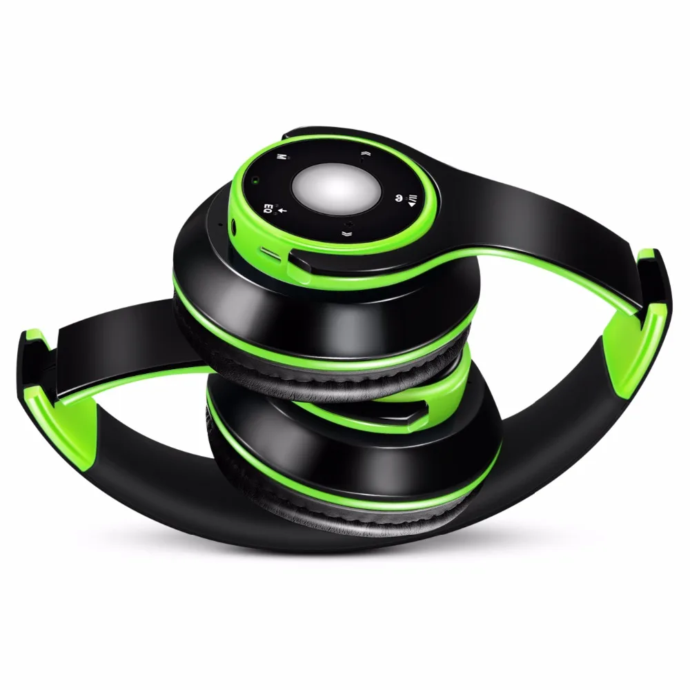 Foldable Colorful Wireless Stereo Bluetooth Over Ear Headphones with Microphone and TF card play for Kids Children Women Men