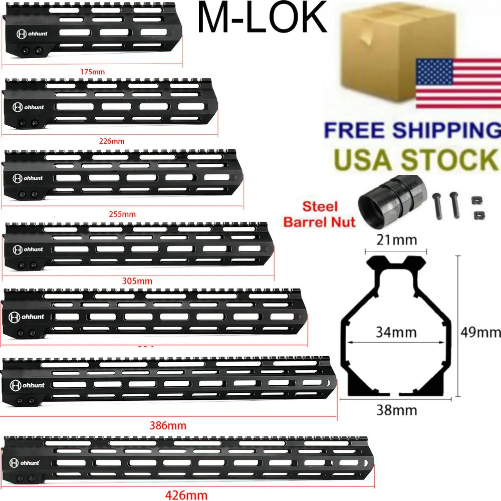 7 &quot9&quot 10 &quot12&quot 13 5 &quot15&quot 17 &quotдюймов AR15 свободный поплавок M LOK Keymod Handguard для