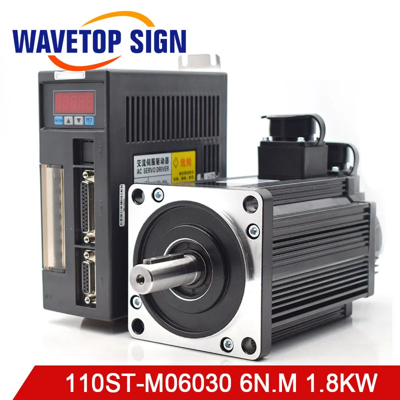 

AC Servo Motor 110ST-M06030 1.8KW 6N.m + Servo Driver AASD 30A+3meter Wire+ user Manual