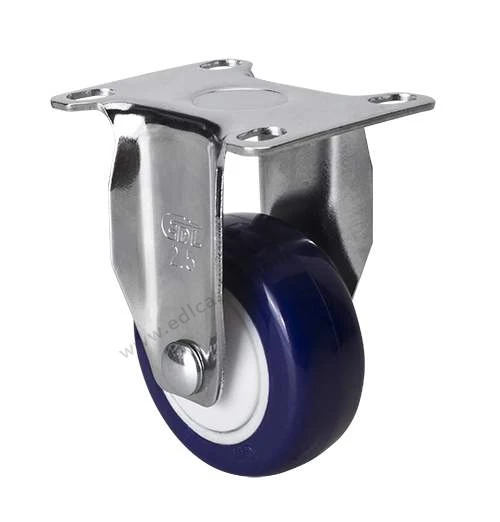 2PCS EDL Light 2.5" 80Kg Polyurethane Wheels Castors Plate Fixed Swivel Roller Industrial Chrome Casters for trolley cart |