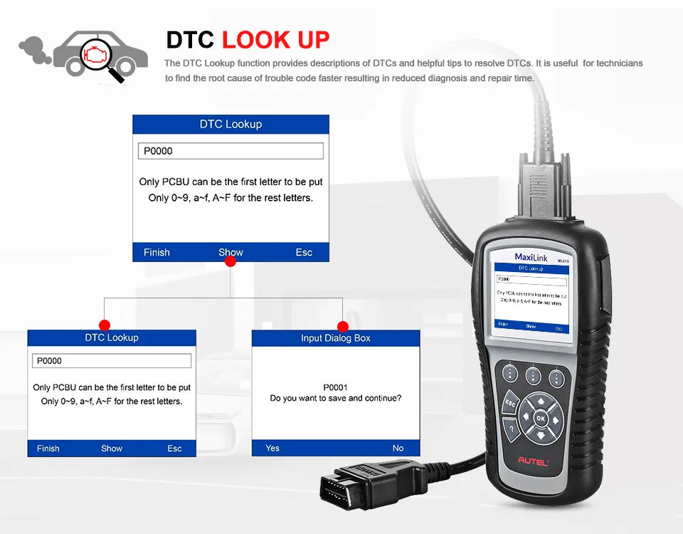 Autel MaxiLink ML619 CAN OBD2 сканер ABS SRS подушка безопасности Автомобильный диагностический инструмент EOBD OBDII считыватель кодов PK AL619 AL319