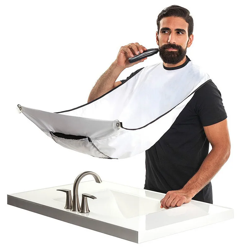 HOT NEW Man Bathroom Apron Male Black Beard Apron Hair Shave Apron for Man Waterproof Floral Cloth Household Cleaning Protector