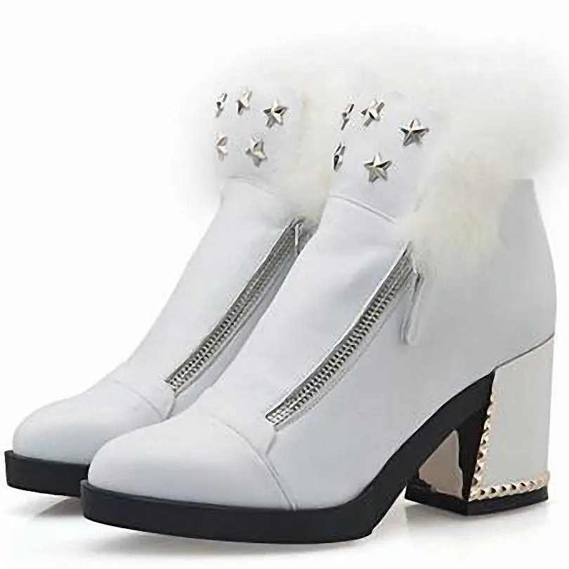 white pointed toe heel boots