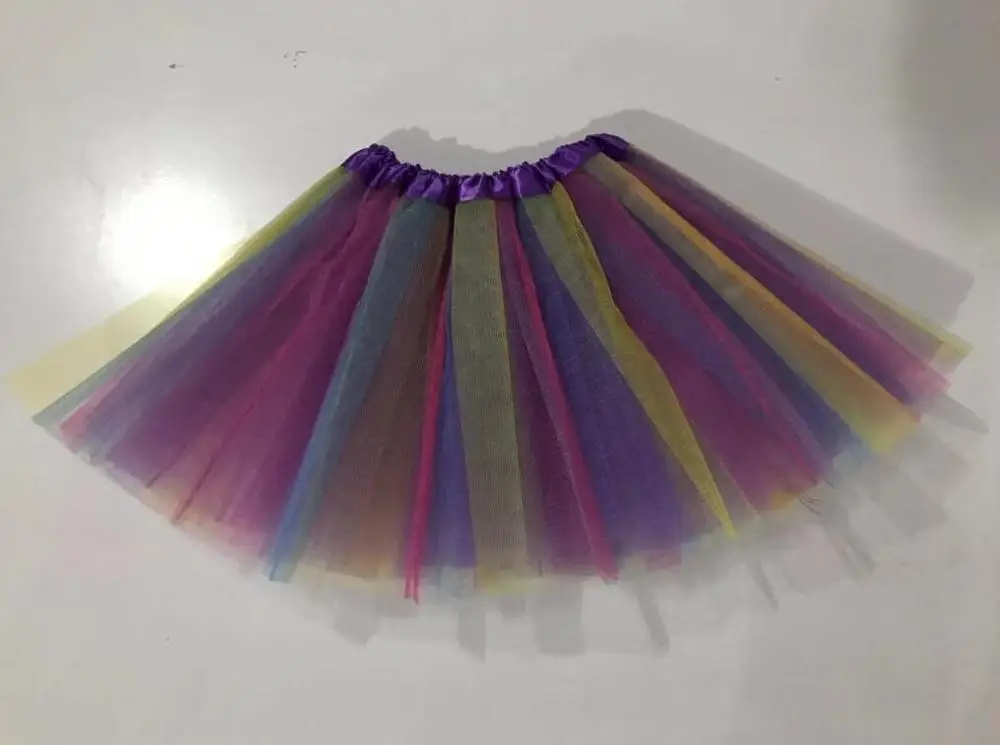 От 2 до 7 лет юбки-пачки для маленьких девочек разноцветное бальное платье радужной расцветки, детская одежда для девочек фатиновая юбка принцессы для танцев, балета, один размер, A325 - Цвет: Purple2-7Y