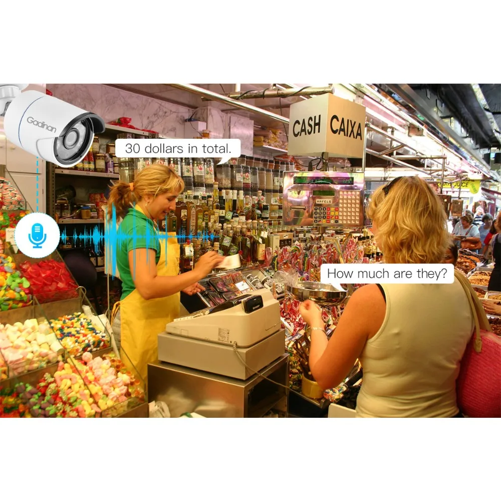 Наружная цилиндрическая IP камера видеонаблюдения Gadinan 3 Мп 1080P SC3235 P2P CCTV