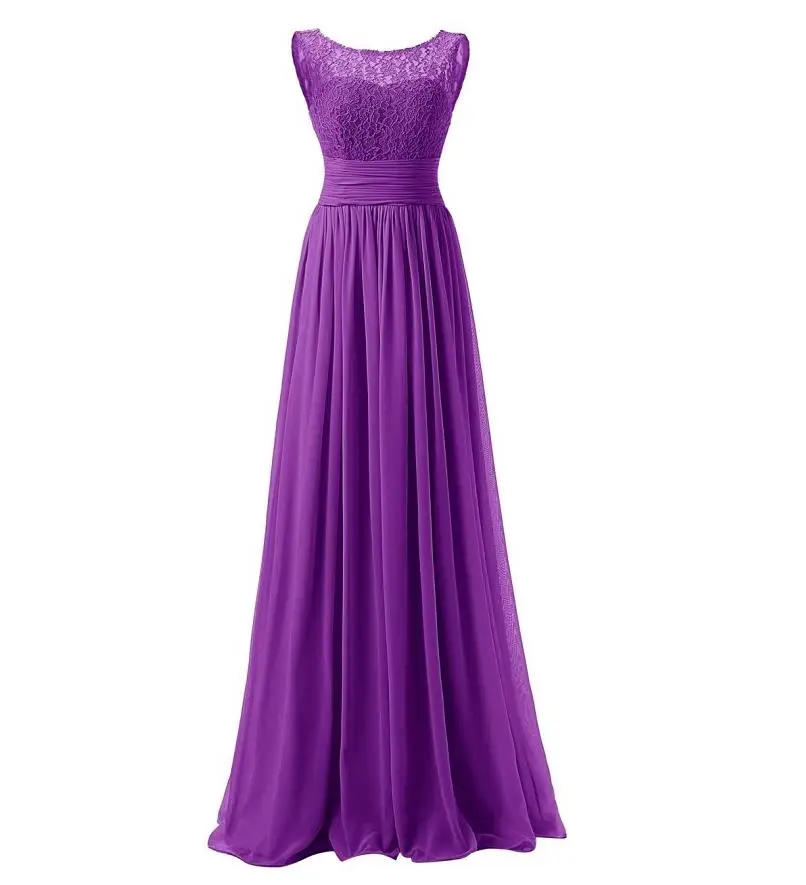 21 Colors Lace Sleeveless Long Bridesmaid Dress | Uniqistic.com