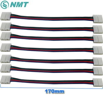 

50pcs LED Strip Connector 4pin 10mm Width Solderless Extension Cable Wire Lighting Accessories For SMD 5050 Strip RGB Connector
