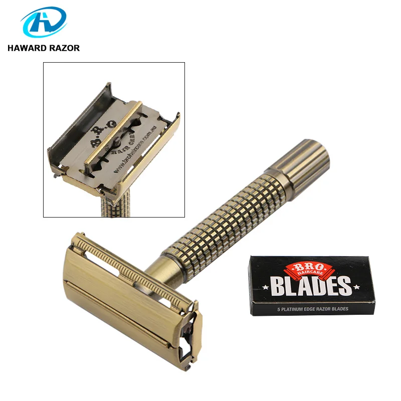 HAWARD Classic Double Edge Safety Razor Butterfly Safety Razor Packing 1 Zinc Alloy Handle 10 Blades 1 HAWARD Classic Double Edge Safety Razor Butterfly Safety Razor Packing 1 Zinc Alloy Handle 10 Blades 2