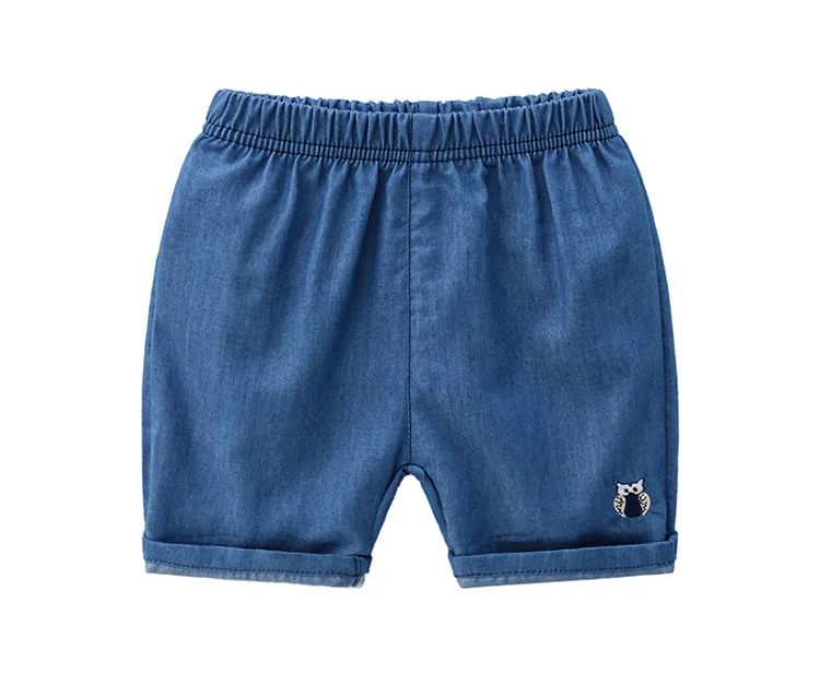 Популярные летние детские короткие штаны дизайнерские светло-голубые элегантные джинсы с принтом для мальчиков джинсовые шорты для детей-подростков 6 лет - Цвет: Boy Denim shorts 2