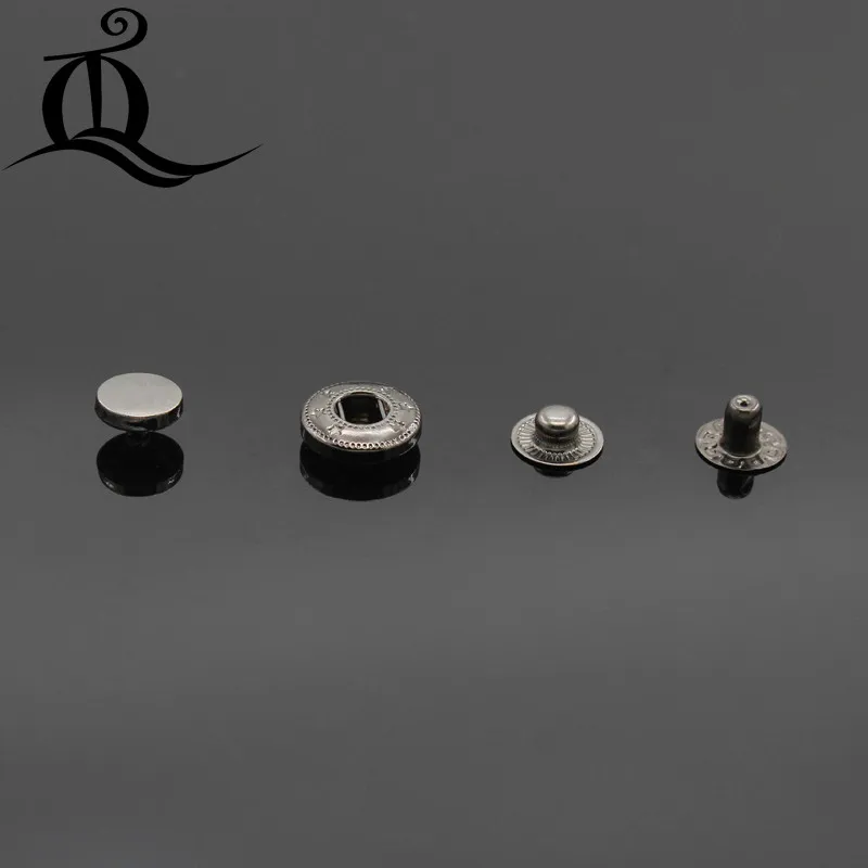 633 10 Poppers Snap fasteners Press studs Buttons Antique brass 15-20mm