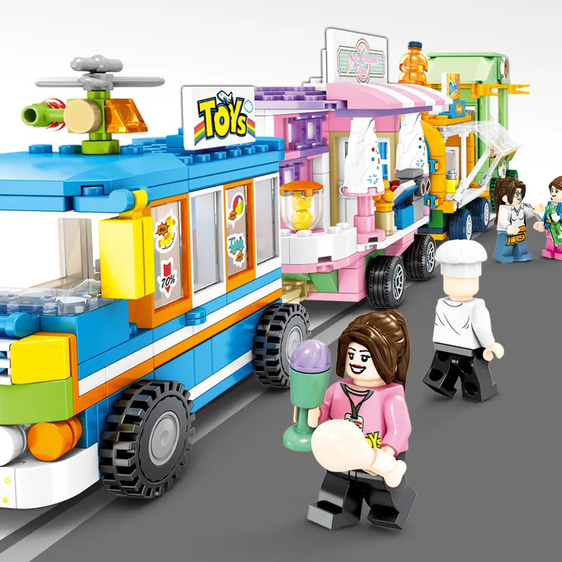 City Street View Compatible Legoings Friends Creator Ice Cream Truck Food Store Buildings Blocks Educational Toys For Children City Street View Compatible Legoings Friends Creator Ice Cream Truck Food Store Buildings Blocks Educational Toys For Children