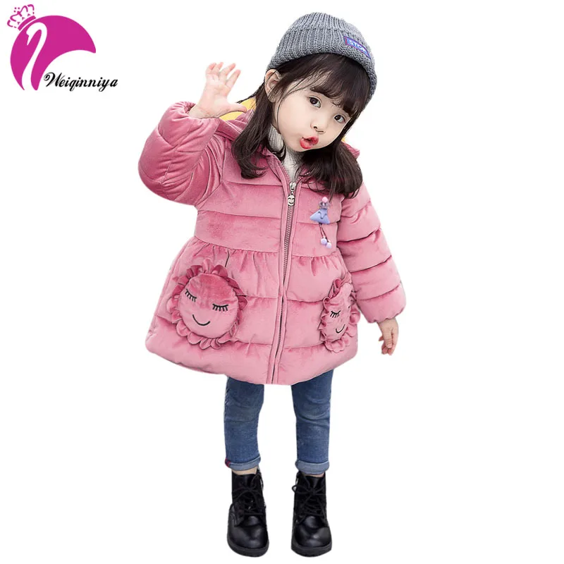 

Toddler Girl Clothes New Brand 2018 Fashion Hooded Long Sleeves Kids Coat Children's Cotton Warm Zipper Jacket Outwears
