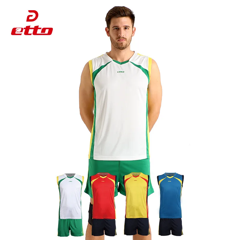 

Etto Professional Men Volleyball Jersey Set Male Breathable Quick Dry Sportswear Volleyball Team Uniforms Training Suit HXB011