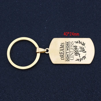 

Hand Stamped Keychain Engraved Dreams Don't Unless You Do Inspirational Gift Suitable For Everyone Key Ring Charm Holder