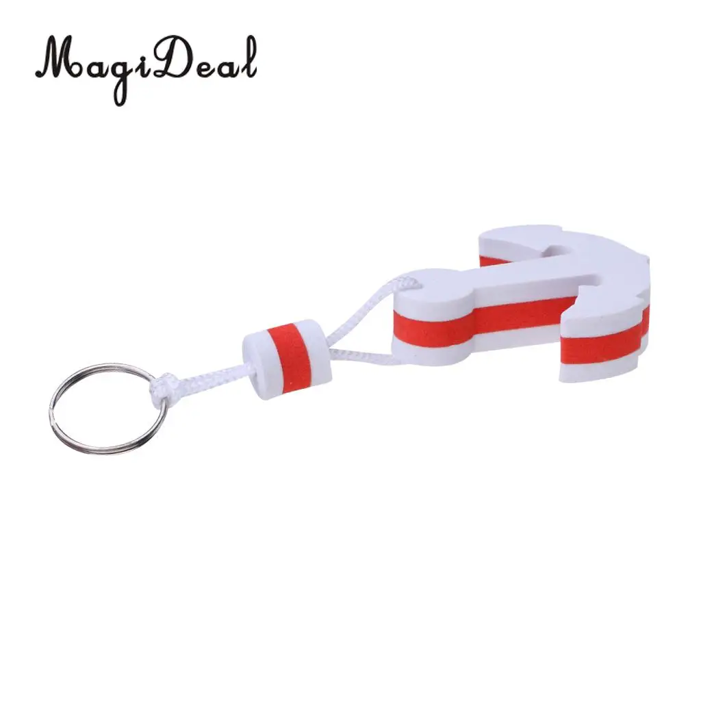 MagiDeal 2x Shark Teeth Mouth Decal Stickers Kayak Canoe Jet Ski Hobbie Ocean Boat + White Anchor Floating Key Ring Key Float