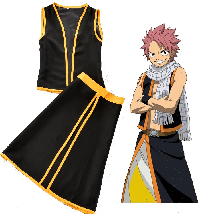 

Fairy Tail Natsu Dragneel Cosplay Costume Custom Made Any Size Outfit Clothing For Adult Men Halloween Party Wear