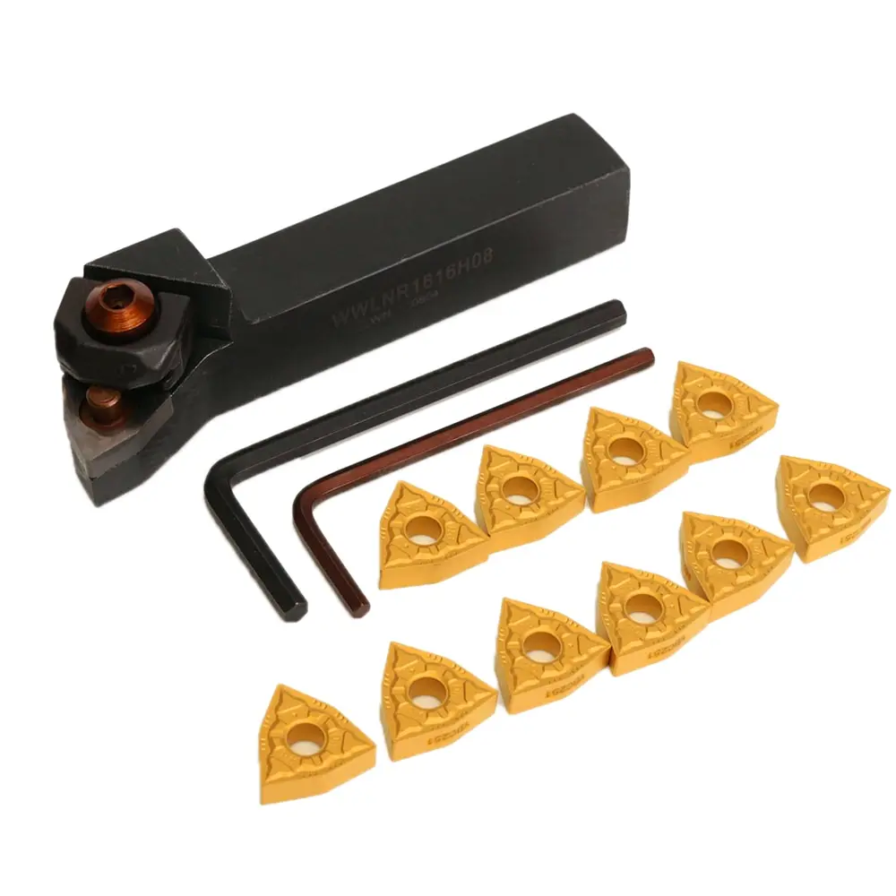 

1 Set Practical Lathe Turning Tool 1pc MWLNR2020K08 Tool Holder Boring Bar Holder + 10pcs WNMG080404 Carbide Insert +2pcs wrench