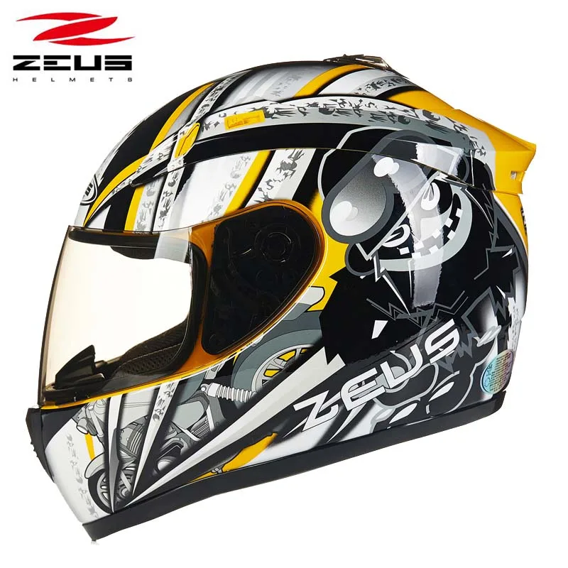 Мотошлем на все лицо DOT ZEUS red Runaway красивые мотоциклетные шлемы для скутера