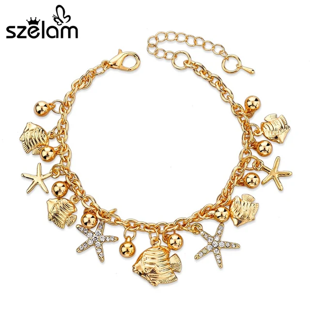 2019 Crystal Fancy Star Chain Link Trendy Bracelets For Women 2019 Crystal Fancy Star Chain Link Trendy Bracelets For Women Jewelry European Design Gold Charm