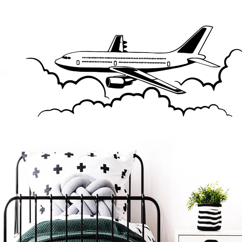 

Funny aircraft Pvc Wall Decals Home Decor For Living Room Bedroom Removable Decor Wall Decals