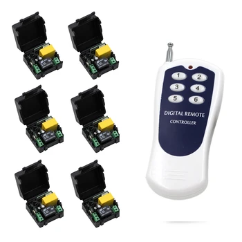 

Promotion AC 220 V 1 CH RF Wireless Remote Control Switch 6* Receiver+1 * Transmitter Simple Connection 500m