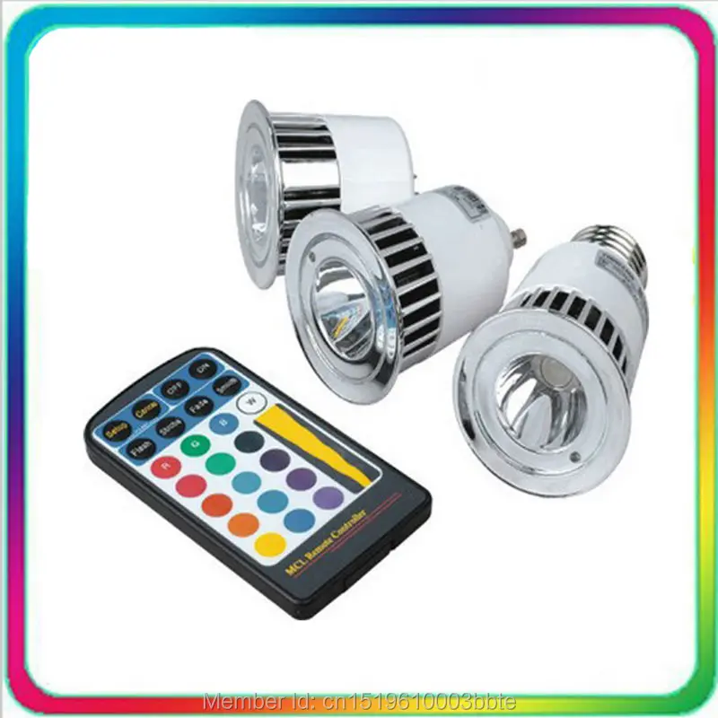 

Warranty 3 Years Epistar Chip 3W 5W E27 GU10 LED Bulb RGB Remote Color Change Spotlight Spot Light Lamp