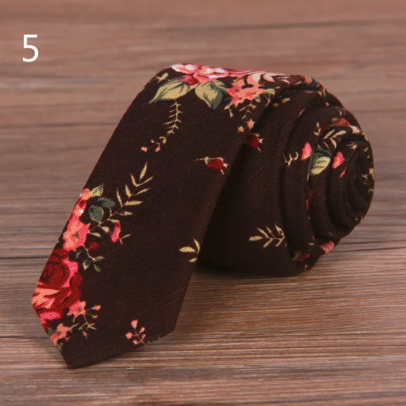 40 цветов Для мужчин шеи галстук корейской моды Тонкий Тощий 5 см из хлопка с принтом Пейсли Цветочные Галстуки для Для мужчин свадебные